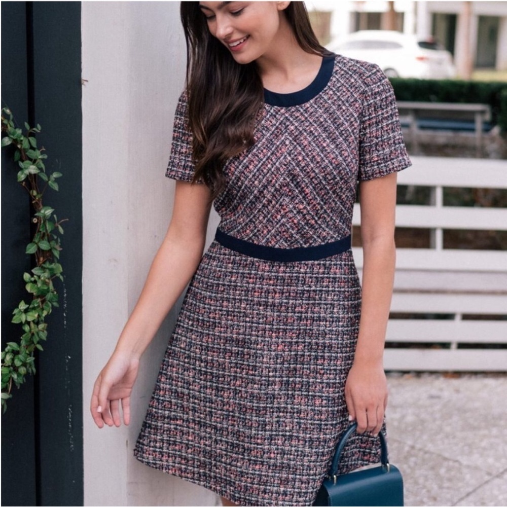 Gal Meets Glam Marley Tweed Boucle Dress Size 4 - Picture 2 of 14